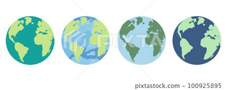 Set of Earth planet icons. Vector illustration of flat planet Earth for web design, banner, infographic 100925895