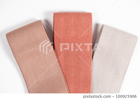 Fabric elastic bands for sports at home, for fitness and muscle training. Fabric elastic bands for sports at home, for fitness and muscle training. 100925906