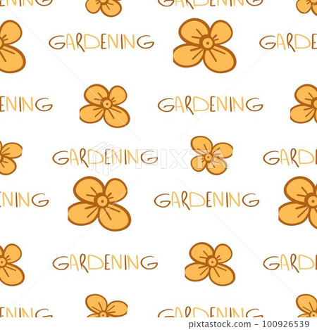 Pattern about gardening. Garden tools icon or pictogram. Garden care logo. Gardener, gardening banner 100926539