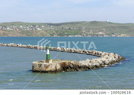 View of the Kerch Strait from the side of the ferry 100926616
