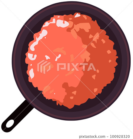 煎鍋裡的番茄醬飯 100928320