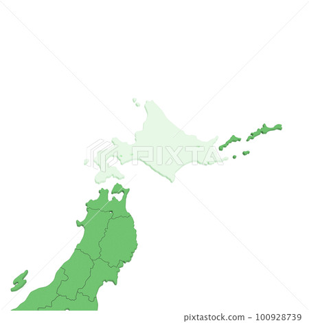 矢量素材/日本列島縣境顯示[北海道]的鳥瞰圖 100928739