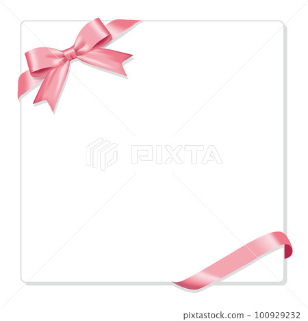 Ribbon frame pink ribbon - Stock Illustration [100929232] - PIXTA