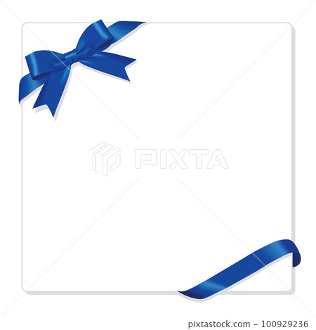 Ribbon frame blue ribbon - Stock Illustration [100929236] - PIXTA