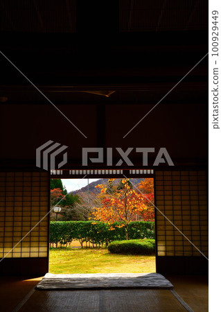 Ishigaki family residence and autumn leaves (Miyagi Prefecture) 100929449