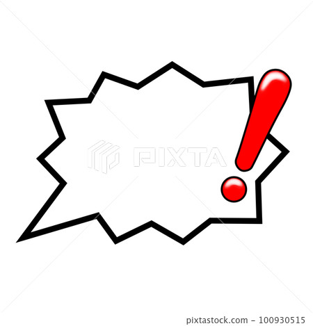 Zigzag speech bubble with exclamation mark 100930515