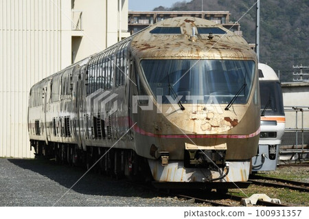 KTR001 type of Kyoto Tango Railway stopping at the depot 100931357