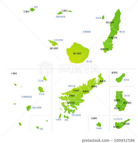鹿兒島縣孤島市町村地圖 100932586