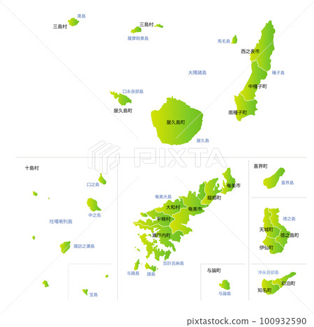 鹿兒島縣孤島市町村地圖 100932590
