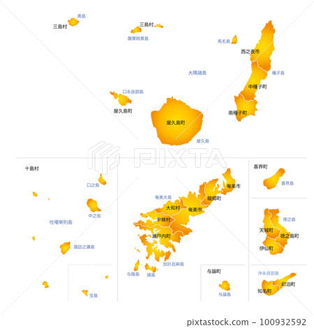 鹿兒島縣孤島市町村地圖 鹿兒島縣孤島市町村地圖 100932592
