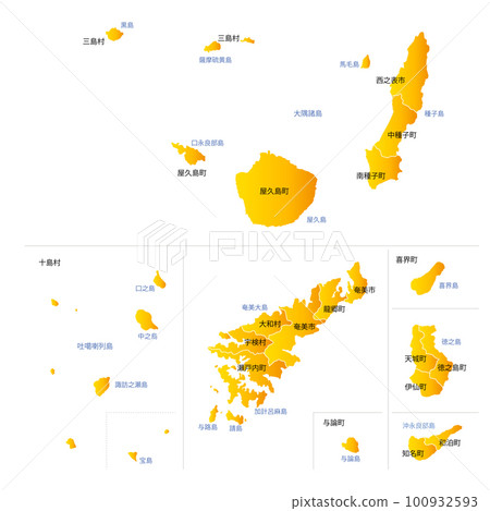 鹿兒島縣孤島市町村地圖 100932593