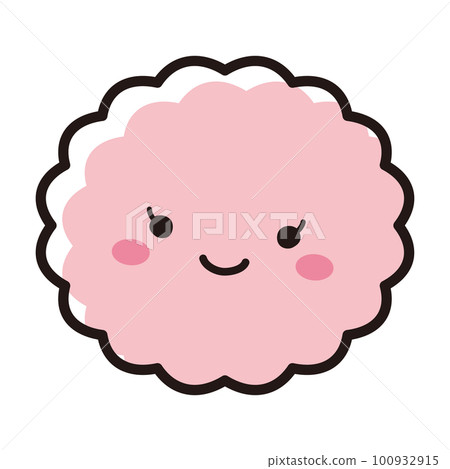 The image of female hormones, etc. Fluffy round characters 100932915