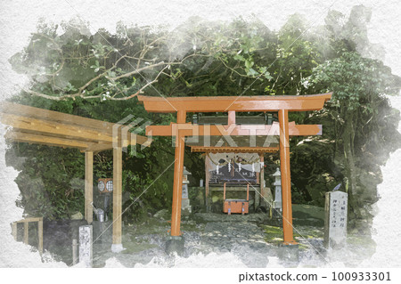 Watercolor-style Shingu, Kamikura Shrine, Sarutahiko Shrine, Shingu City, Wakayama Prefecture 100933301