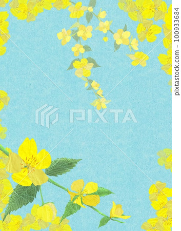 春天腳下綻放的山吹插畫 100933684