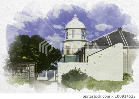 Watercolor-style Kushimoto Kashinozaki Lighthouse, Kushimoto-cho, Wakayama Prefecture Watercolor-style Kushimoto Kashinozaki Lighthouse, Kushimoto-cho, Wakayama Prefecture 100934522