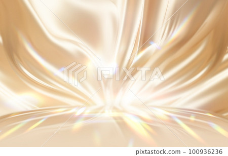 優雅的金色緞面絲綢波浪質感 優雅的金色緞面絲綢波浪質感 100936236