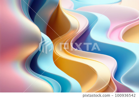 柔和的彩虹波 3D 背景 柔和的彩虹波 3D 背景 100936542