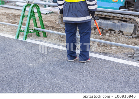 Security guard at construction site 100936946
