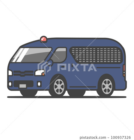 Illustration of a police vehicle/escort vehicle Emergency vehicle/red light/equipped with a siren/transportation of criminals/prisoners/special forces/terrorism Illustration of a police vehicle/escort vehicle Emergency vehicle/red light/equipped with a siren/transportation of criminals/prisoners/special forces/terrorism 100937326