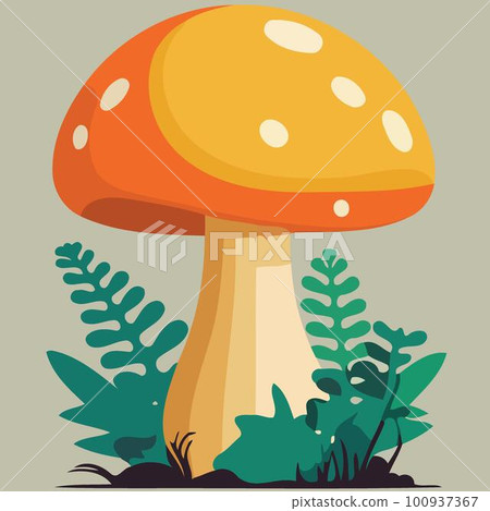 mushroom organism fungus colorful in soil isolated mushroom organism fungus colorful in soil isolated 100937367