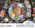Asian Food, Traditional Thai Food, with side dishes 100937816