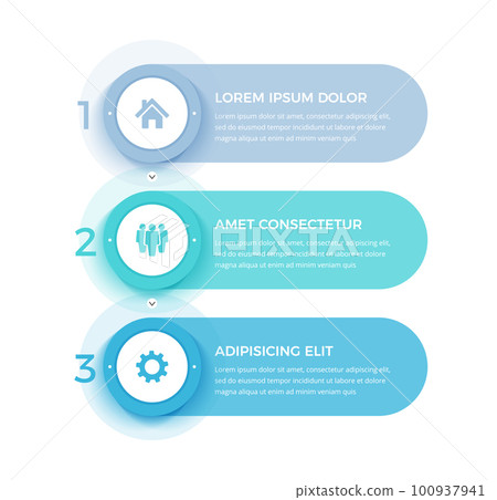 Infographic Template with 3 Steps 100937941