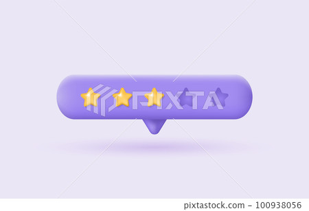 3d customer review. Feedback from clients concept. Low stars rating on purple background. Realistic vector illustration for website or mobile applications 3d customer review. Feedback from clients concept. Low stars rating on purple background. Realistic vector illustration for website or mobile applications 100938056