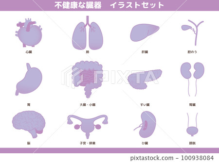不健康器官插圖集的圖像 不健康器官插圖集的圖像 100938084