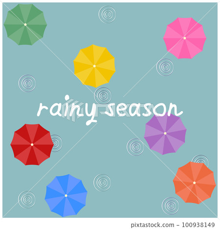 在雨季使用的雨傘的背景插圖 在雨季使用的雨傘的背景插圖 100938149