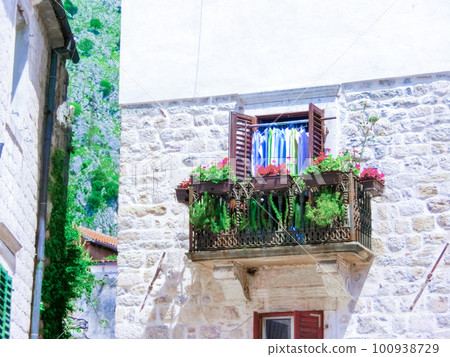 The traditional stone houses at Kotor's Old Town, Montenegro The traditional stone houses at Kotor's Old Town, Montenegro 100938729