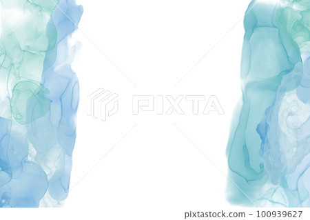 春夏酒精水墨藝術抽像模板）白底左右淺藍色摩登條紋 100939627