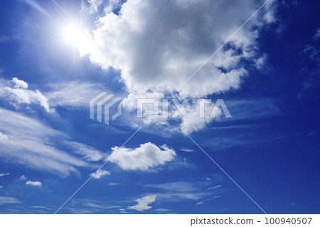 Summer blue sky and white clouds 100940507
