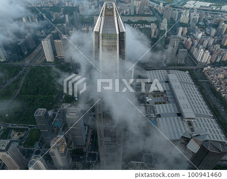 Aerial view of landscape in Shenzhen city, China 100941460
