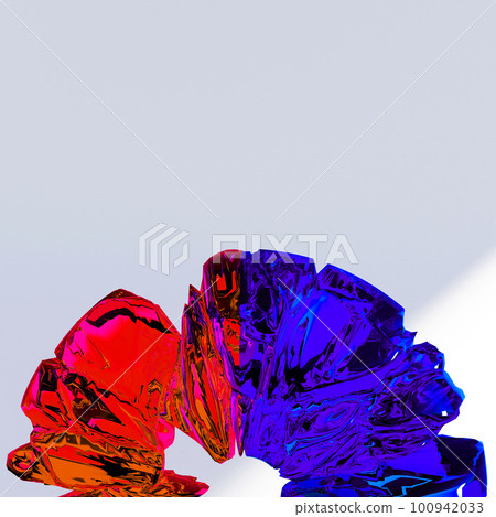 3d render, abstract geometric torus shape, cracked surface with hole. Split object isolated on white background. Minimal design. 3d render, abstract geometric torus shape, cracked surface with hole. Split object isolated on white background. Minimal design. 100942033