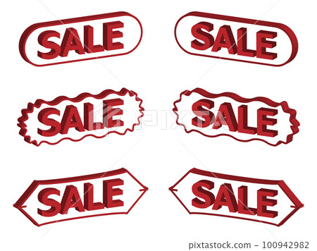 一套 6 條紅色“SALE”橫幅 100942982