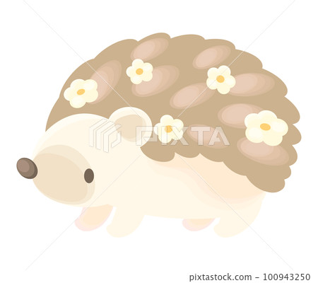 hedgehog decorated with flowers hedgehog decorated with flowers 100943250