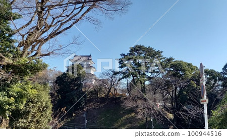 小田原城 東海道線一側的天守閣 小田原城 東海道線一側的天守閣 100944516