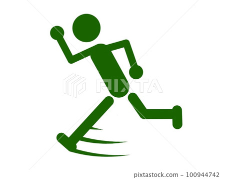 Running person pictogram - Stock Illustration [100944742] - PIXTA