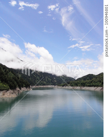 White clouds and Kurobe Dam White clouds and Kurobe Dam 100946801