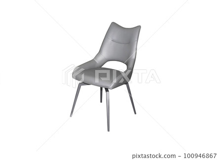 Stylish leather armchair at 45 degrees on white background. Interior  100946867
