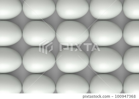 Many farm raw organic white chicken eggs background from local market 100947368