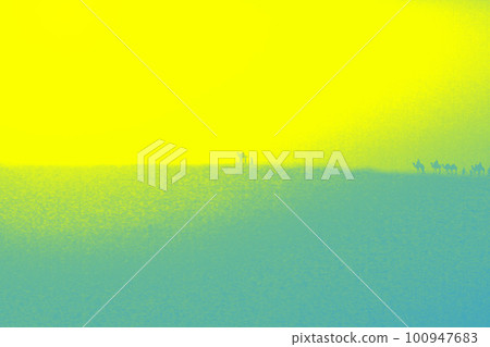 被夕陽染紅的沙丘 100947683