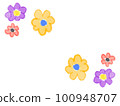 Painting of colorful flowers on white background 100948707