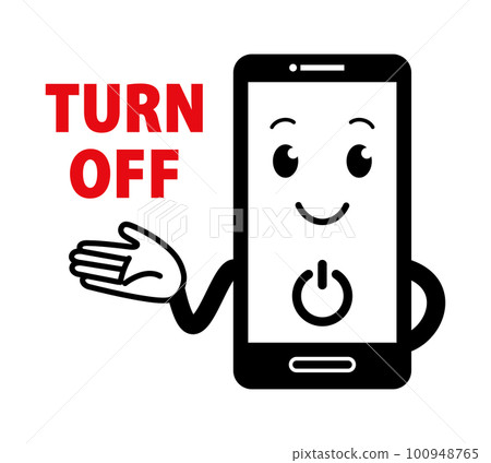 TURN OFF: cute smartphone character (turn off the power) 100948765