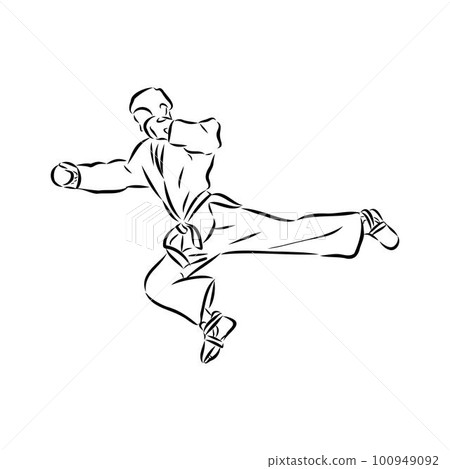 illustration of Taekwondo. Hand drawn. taekwondo vector 100949092