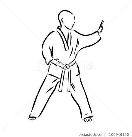 illustration of Taekwondo. Hand drawn. taekwondo vector 100949100