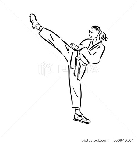 illustration of Taekwondo. Hand drawn. taekwondo vector illustration of Taekwondo. Hand drawn. taekwondo vector 100949104