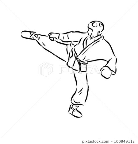 illustration of Taekwondo. Hand drawn. taekwondo vector 100949112