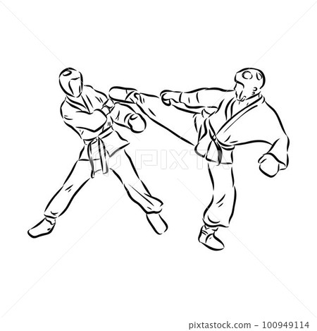 illustration of Taekwondo. Hand drawn. taekwondo vector 100949114