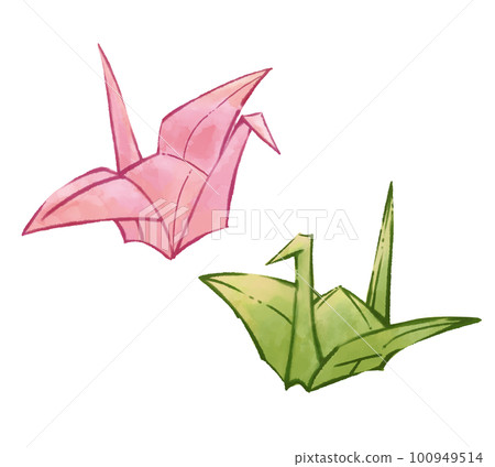 摺紙(摺紙鶴)的插圖 摺紙(摺紙鶴)的插圖 100949514